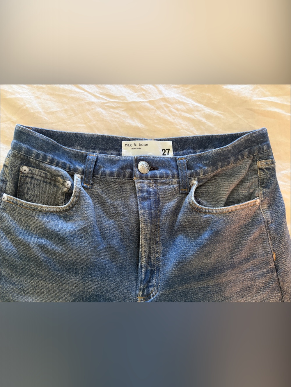 rag & bone Miramar Shea Relaxed Straight Pants in Blue Wash